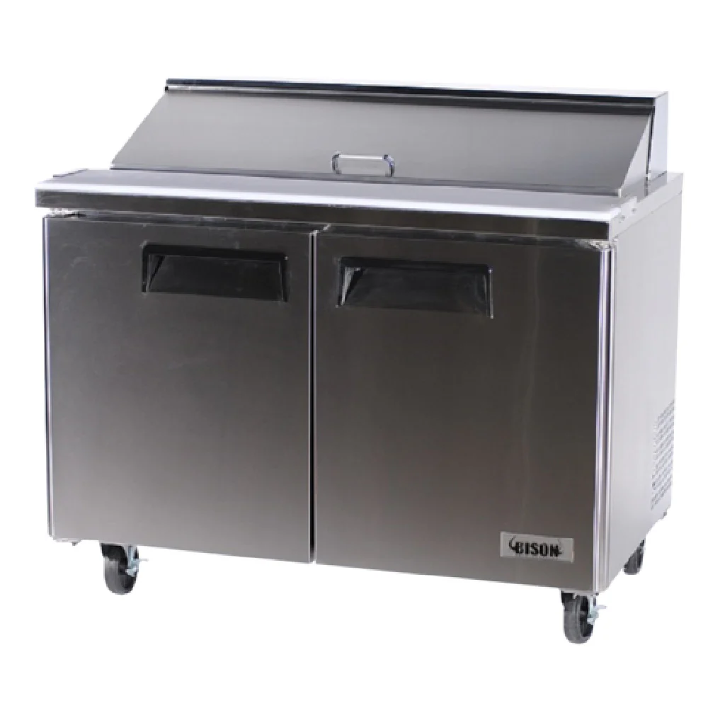 Bison BST-48 48 Inch Refrigerated Counter Sandwich Unit 12 Cu Ft to 2 Section