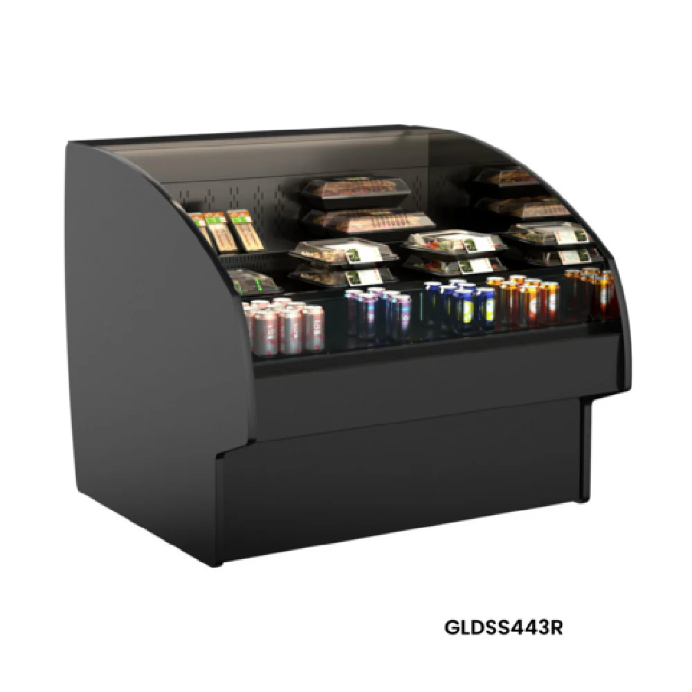 Structural Concepts GLDSS643R 75-1/8 Inch Refrigerated Self-Service Case Stainless Steel Black Exterior with Remote Refrigeration Structural Concepts GLDSS643R 75-1/8 Inch Refrigerated Self-Service Case Stainless Steel Black Exterior with Remote Refrigeration