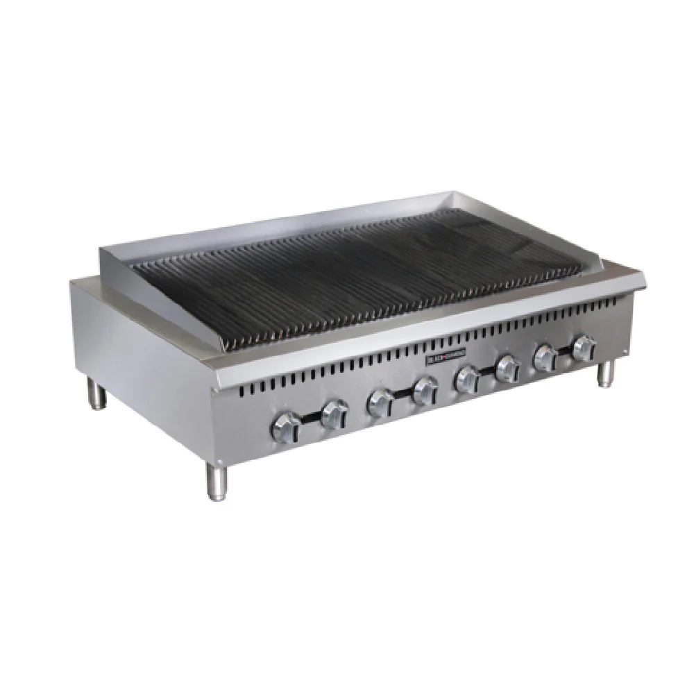 Admiral Craft BDCTC-48 Countertop Gas Charbroiler 48 Inch 160000 BTU and Manual Controls Admiral Craft BDCTC-48 Countertop Gas Charbroiler 48 Inch 160000 BTU and Manual Controls