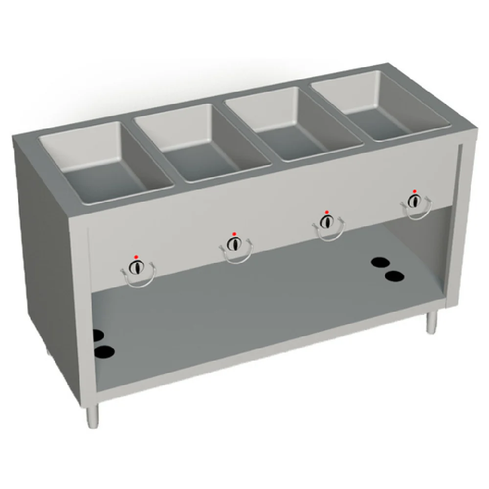 Duke 304-25PG_NAT_217125 60 Inch Gas Hot Food Unit with 4 Open Wells 10000 BTU