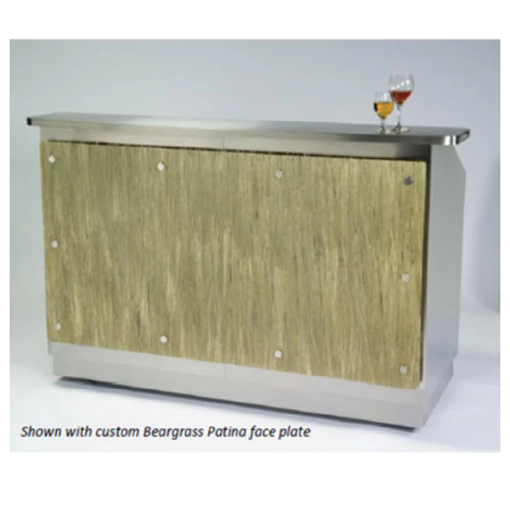 Geneva 76112 96 Inch Portable Bar with Ice Bin and Speed Rails Stainless Steel
