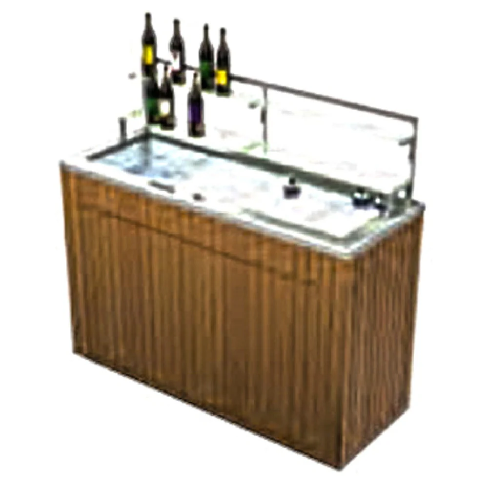 Lakeside 79861 72 Inch Portable Bar with Stainless Steel Interior and Wood Exterior