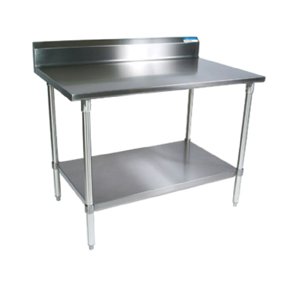 BK Resources VTTR5-4830 48 Inch Work Table 18 Gauge Stainless Steel Top with Backsplash