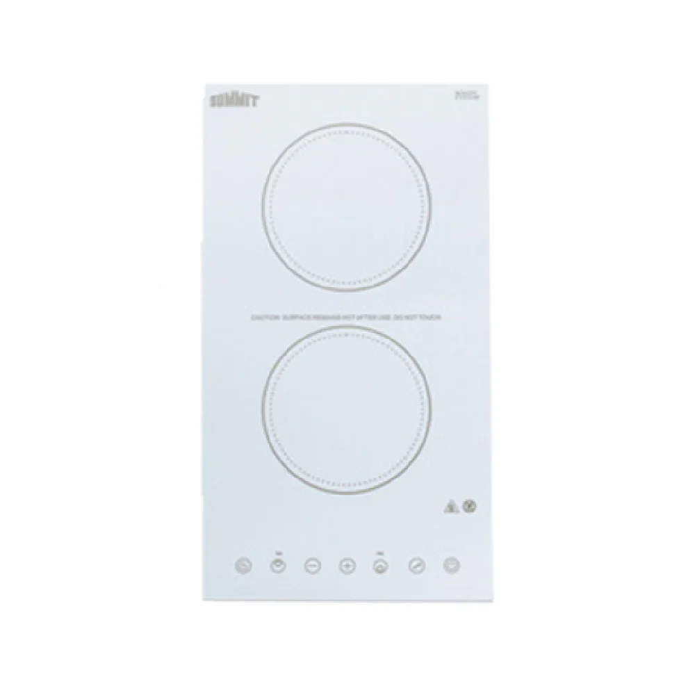 Summit CR2B15T2W 11-26/64 Inch Electric Hotplate with 2 Burners - Radiant Cooktop Summit CR2B15T2W 11-26/64 Inch Electric Hotplate with 2 Burners - Radiant Cooktop