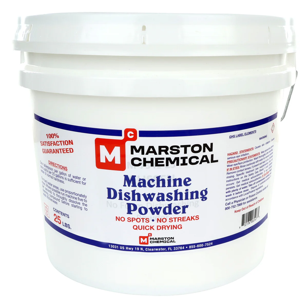 Marston Chemical 300009 Machine Dishwashing Powder 25 Lbs No Spots