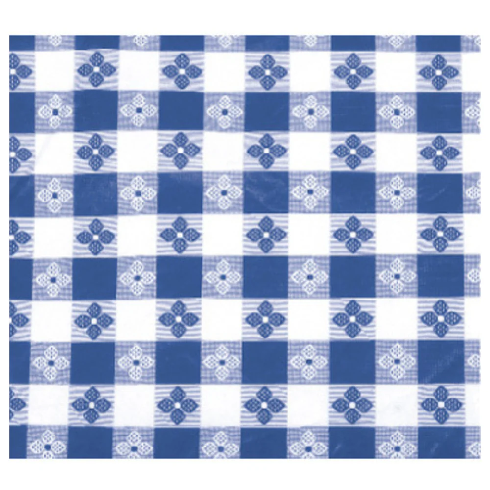 Winco TBCO-70B 52 Inch Blue Checkerboard Rectangular Table Cloth PVC