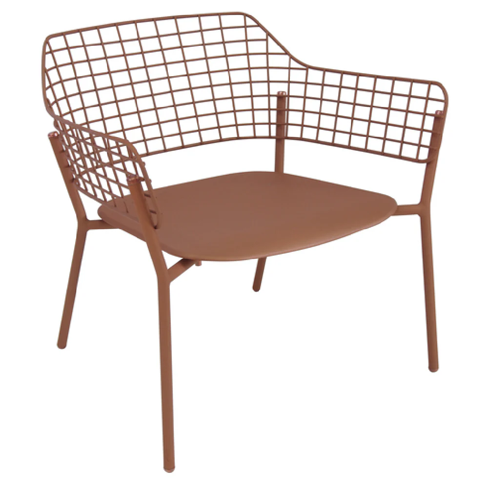 Emuamericas LLC E617 30 Inch Chair Outdoor Lounge Aluminum Seat with Stainless Steel Back Emuamericas LLC E617 30 Inch Chair Outdoor Lounge Aluminum Seat with Stainless Steel Back