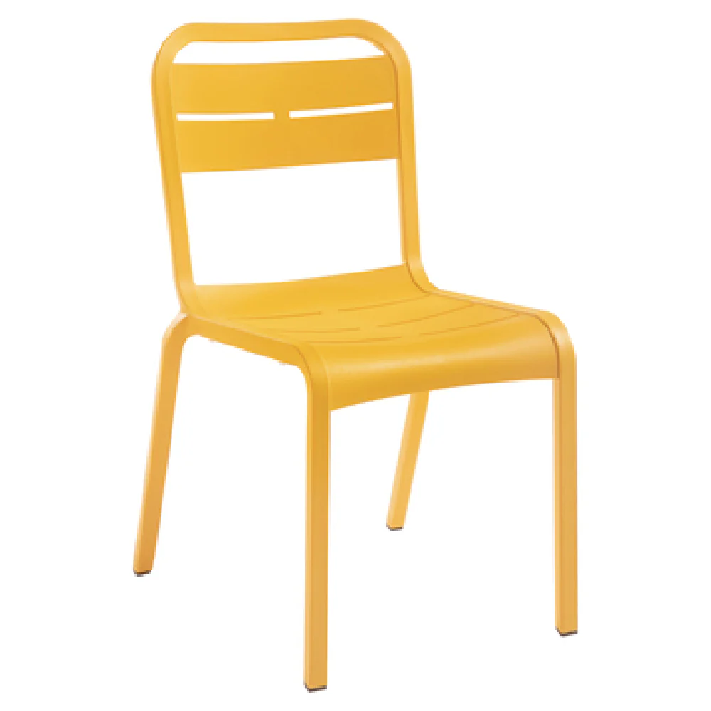 Grosfillex UT110737 Resin Stacking Side Chair Contoured Indoor/Outdoor Yellow