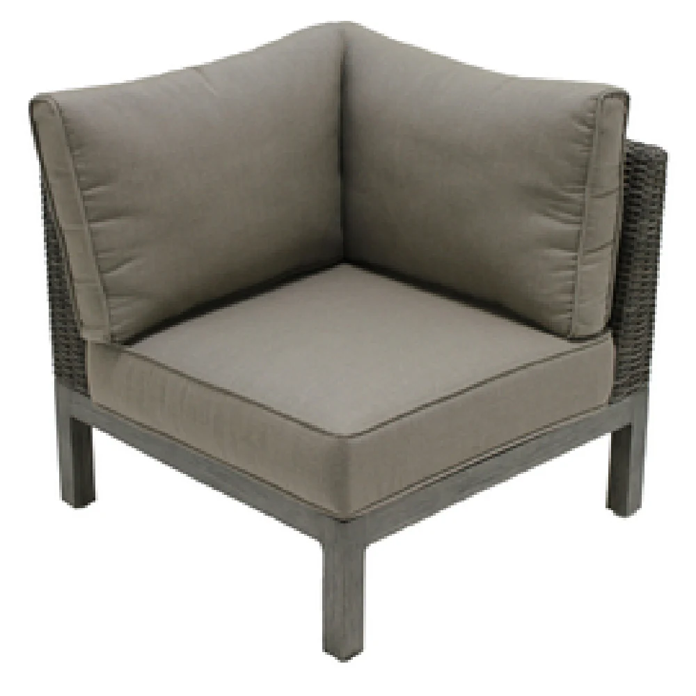 Plantation Prestige Commercial Furniture 8560100-0140432 31-1/2 Inch Corner Section with Sunbrella Fabric and Greystone Wicker
