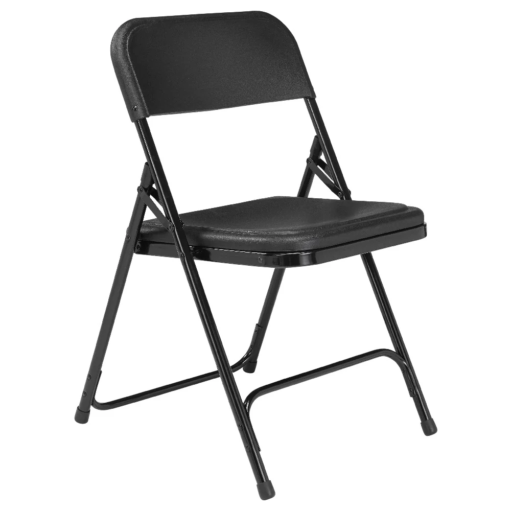 National Public Seating 800 18.75 Inch Folding Chair Lightweight Plastic and Steel 300 lb Capacity 4 Packs