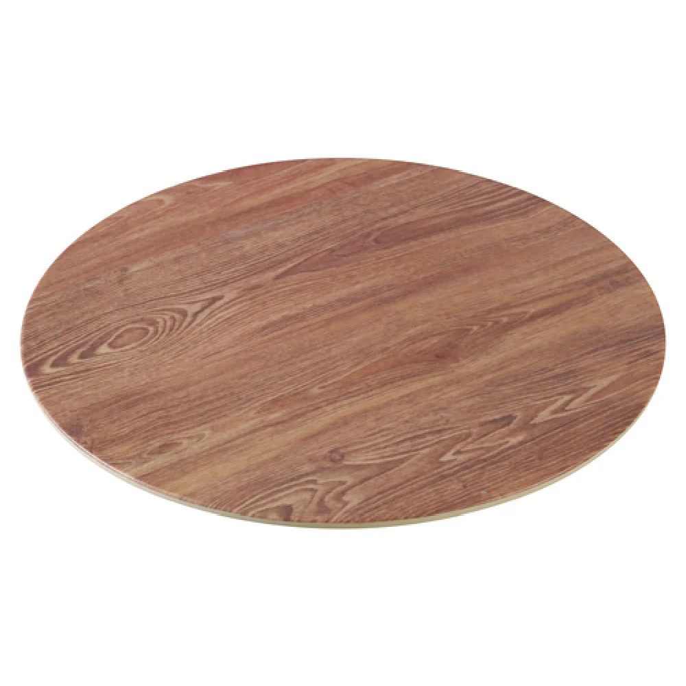 Yanco WD-312 12 Inch Round Serving Tray Dishwasher Safe Melamine with Wood Look