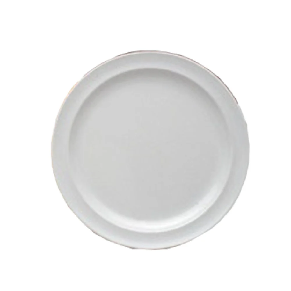 Yanco NS-107W 7-1/4 Inch Round Dessert Plate Dishwasher Safe White Melamine