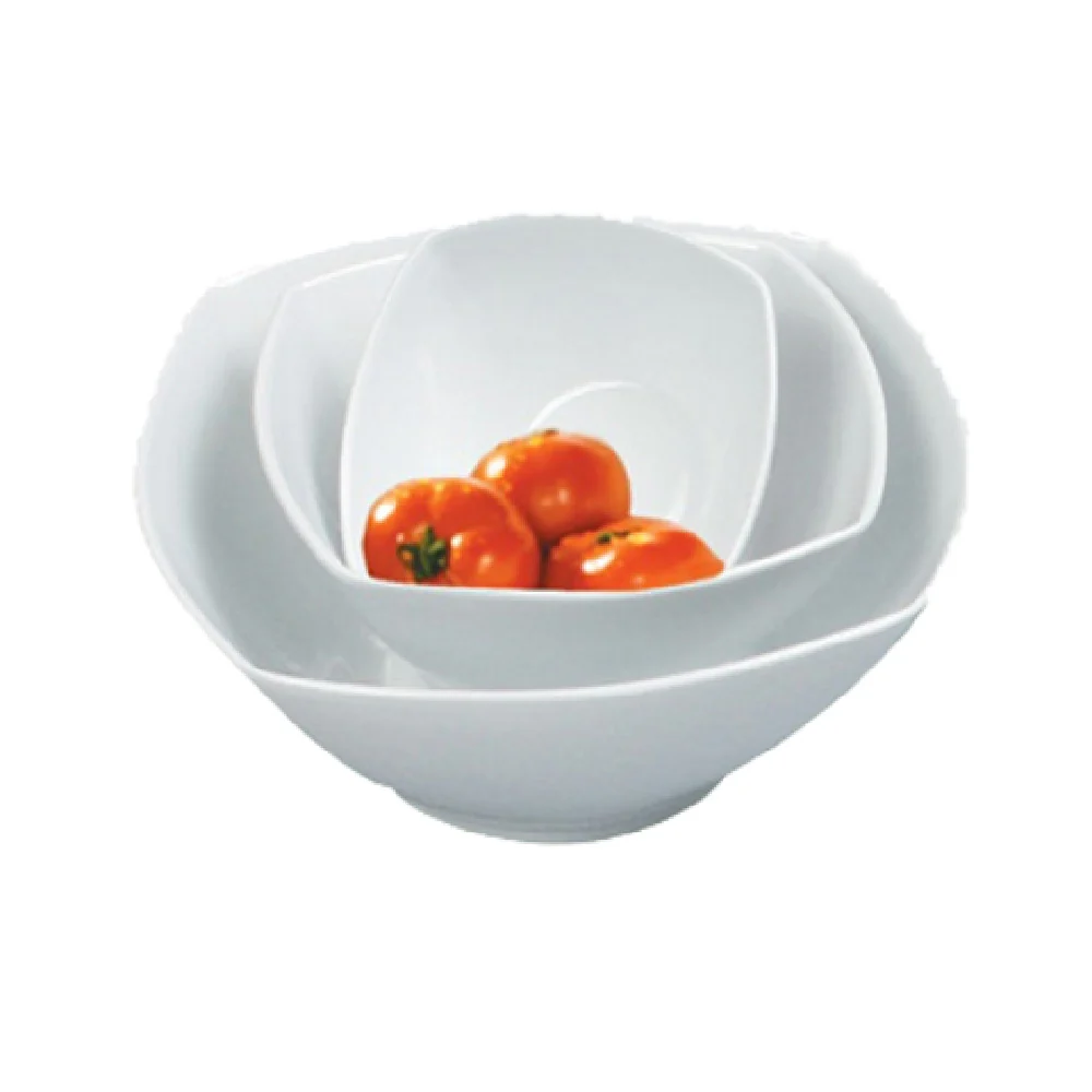 Yanco ML-409 64 Oz Salad Bowl Square Porcelain Dishwasher Safe 9-1/2 Inch