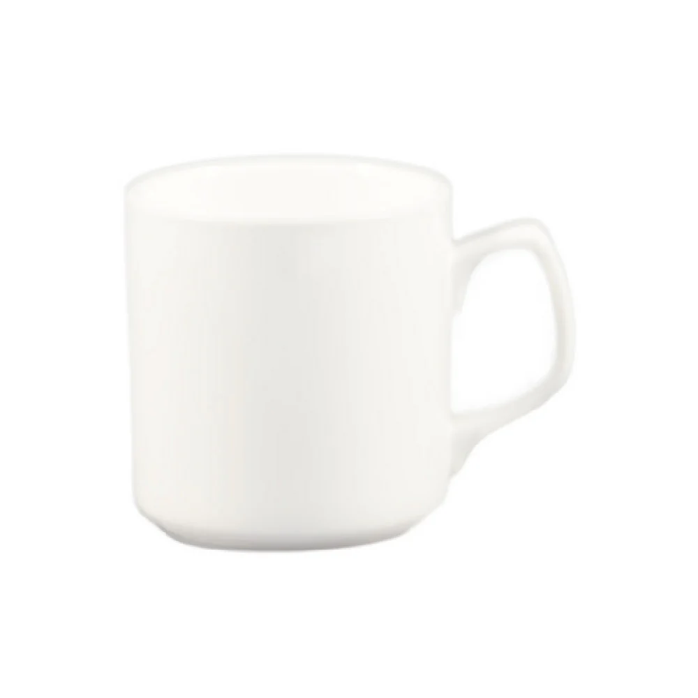 CAC China MUG-55-P 12 Oz Mug White Porcelain Round Non-Stackable 3-1/2 Inch