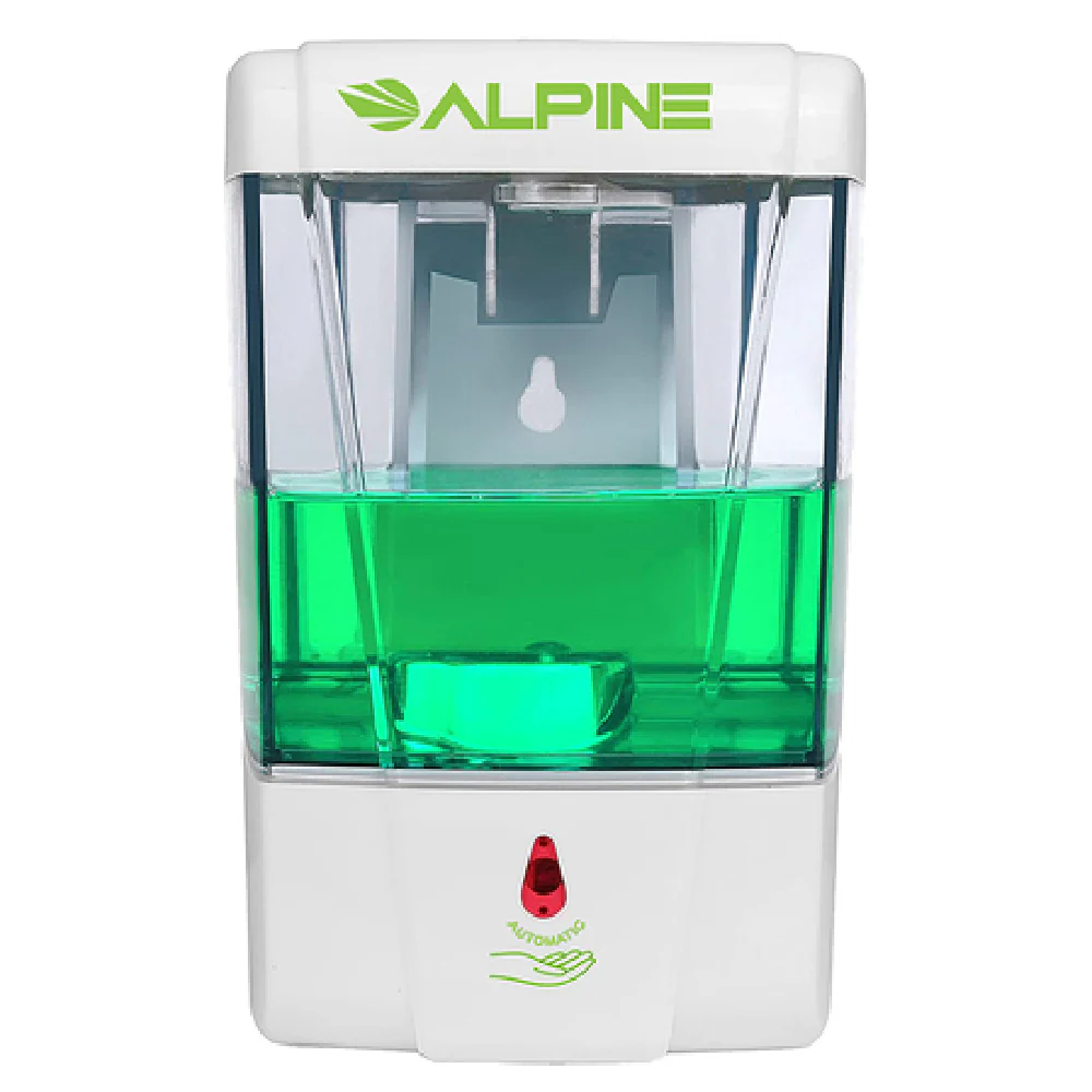 Alpine Industries ALP432-1-WHI 23.7 Oz Automatic Hand Soap and Sanitizer Dispenser Plastic White Alpine Industries ALP432-1-WHI 23.7 Oz Automatic Hand Soap and Sanitizer Dispenser Plastic White
