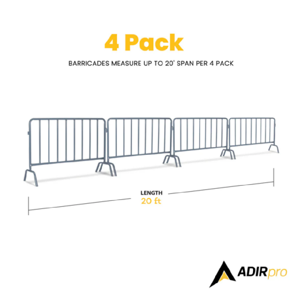 Alpine Industries ADIPR202-01-4-KIT1 60 Inch Steel Interlocking Barricade Pack of 4