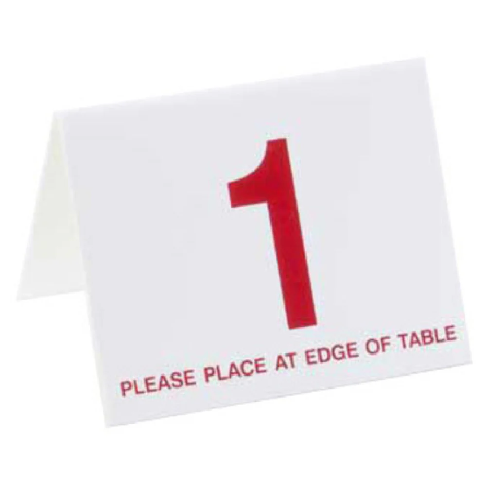 Cal Mil 234 3-1/2 Inch Number Tent Set of 1 to 25 Plastic White Red Numbers