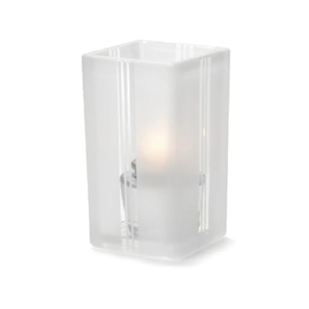 Hollowick 6179F 2-1/2 Sq Inch Clear Glass Votive Lamp Art Deco with HD8 or HD15