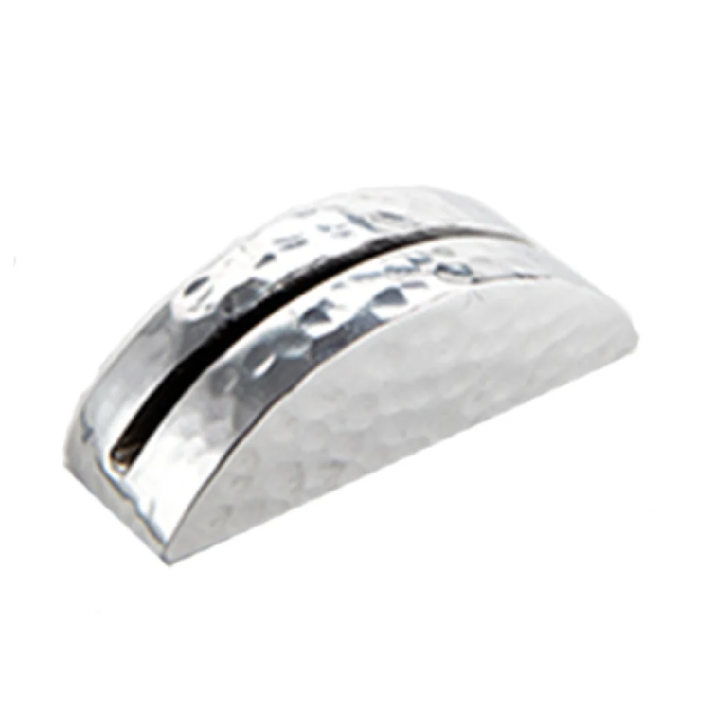 American Metalcraft HCHBC1 2-1/8 Inch Card Holder Half Moon Aluminum Hammered Finish