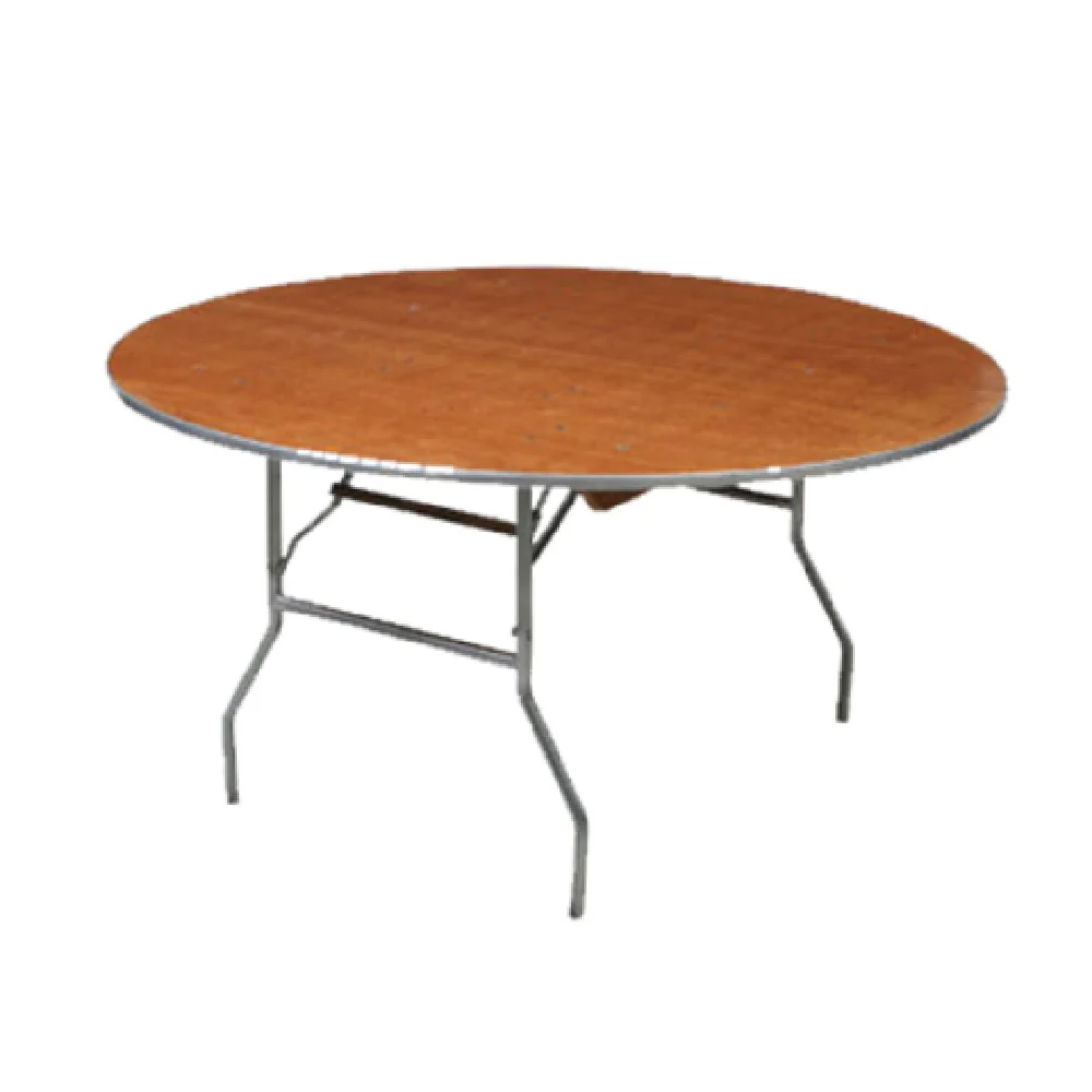 Forbes Industries HO30DI 30 Inch Round Folding Table Plywood Aluminum Edge Walnut Finish