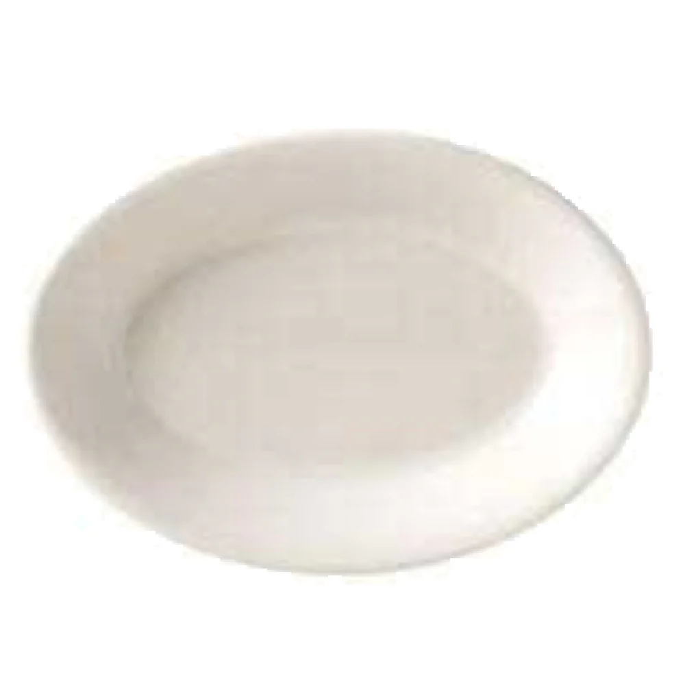 Vertex China VRE-12 10-3/8 Inch Oval Platter Rolled Edge White