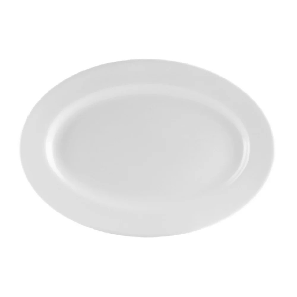 CAC China UVS-51 15 Inch Oval Platter Porcelain Dishwasher Oven Safe 12 Packs