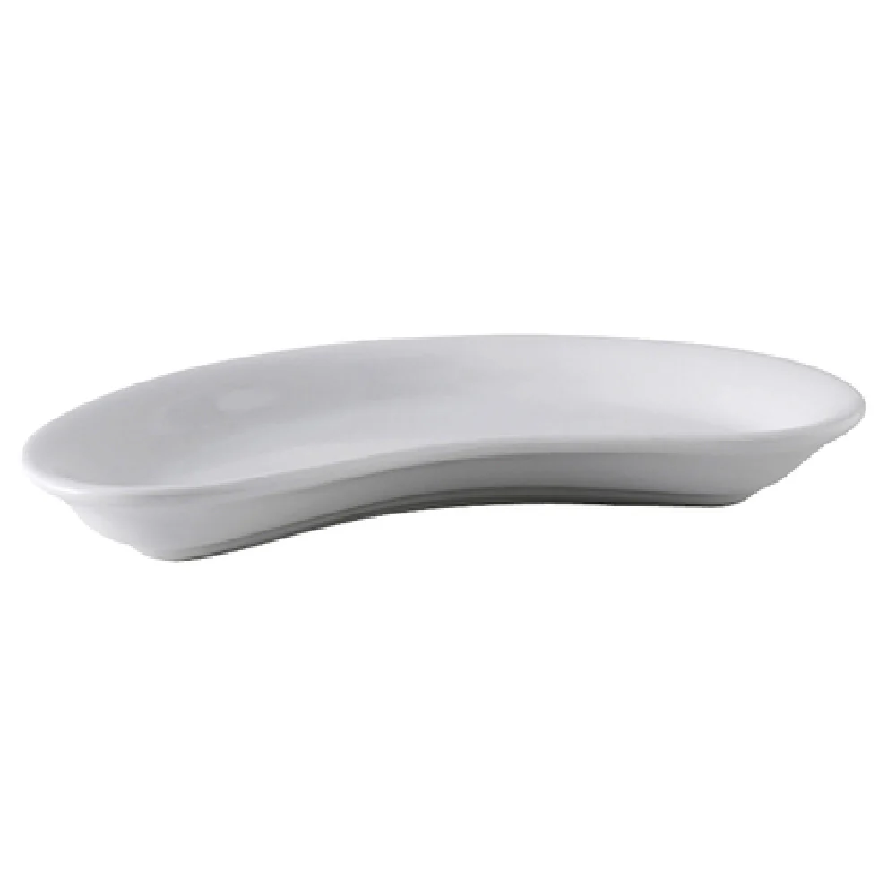 Tuxton BPZ-0862 8-3/4 Inch Crescent Plate Porcelain Lead-Free Rolled Edge