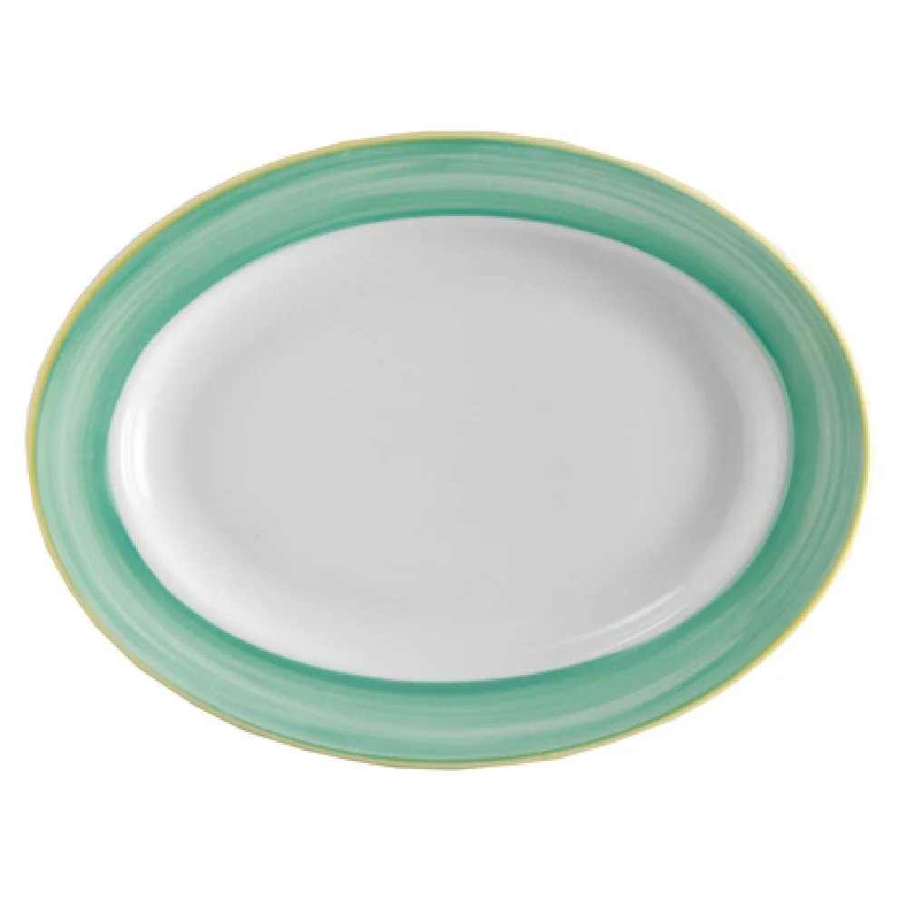 GET Enterprises PA1603907612 10 Inch Oval Platter Porcelain Rimmed Rolled Edge GET Enterprises PA1603907612 10 Inch Oval Platter Porcelain Rimmed Rolled Edge