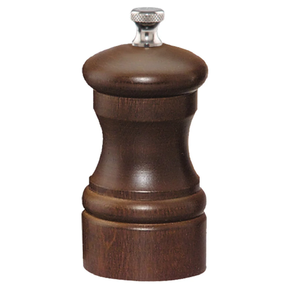 Chef Specialties 4150 Pepper Mill 4 Inch Manual Walnut Finish Stainless Steel Mechanism