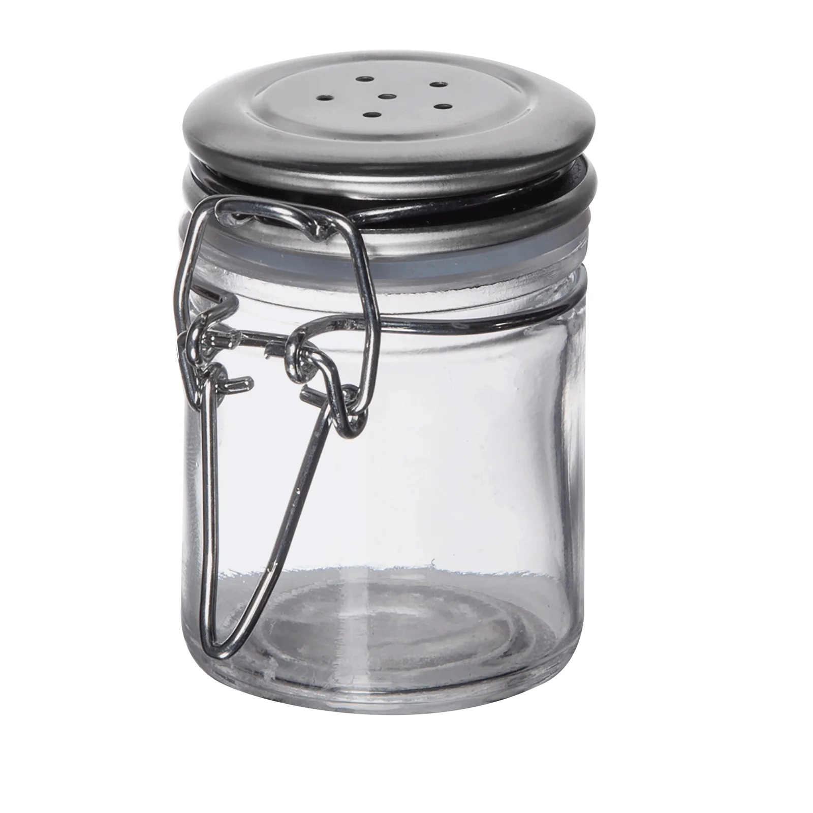 Tablecraft H15S&P 1-1/2 Oz Glass Salt and Pepper Shakers with Stainless Steel Clip