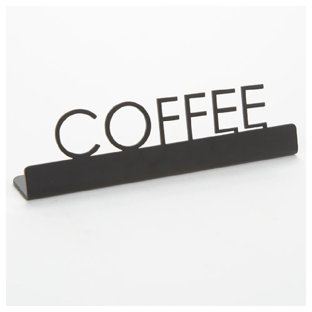 American Metalcraft SBC5 5 Inch Black Tabletop Sign Stainless Steel Coffee