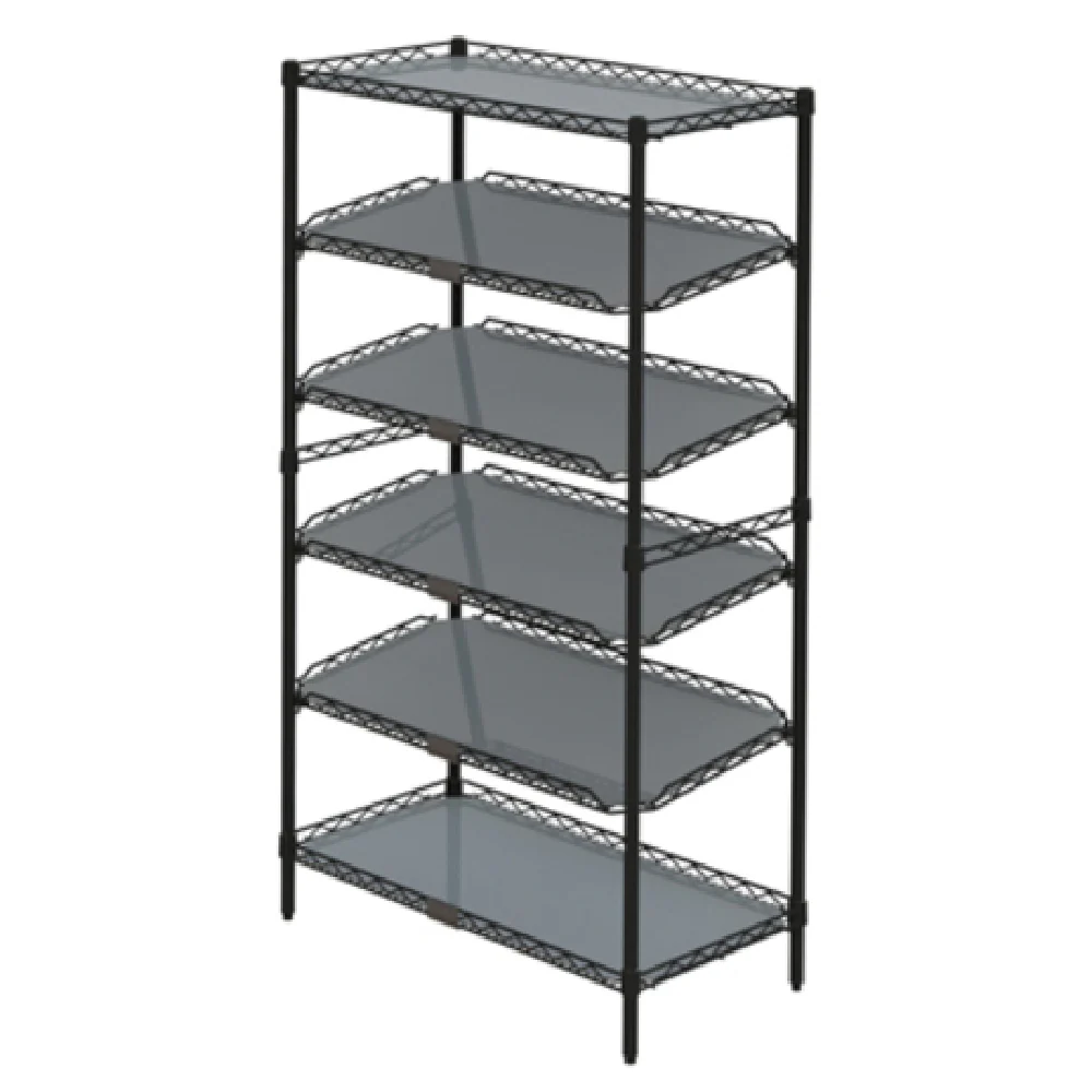Metro CR1836TGPU 36 Inch 6-Tier Adjustable To-Go Order Pick-Up Station Steel Black