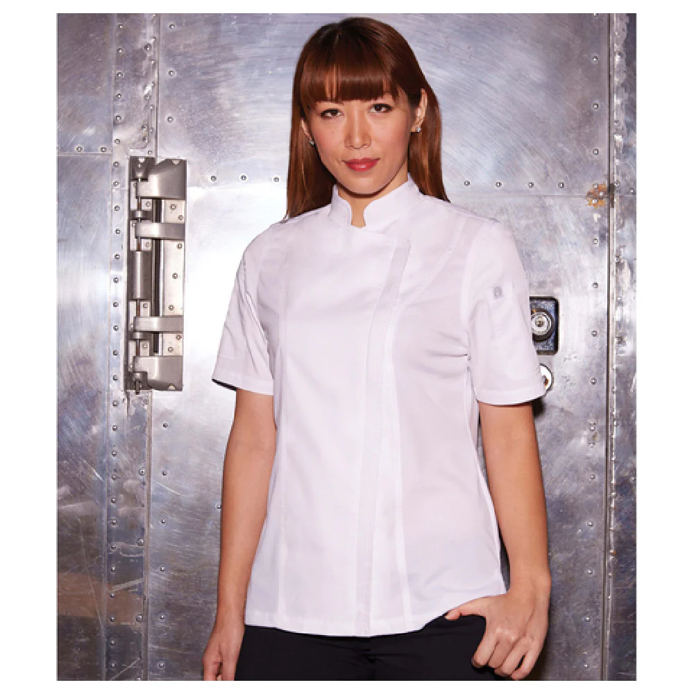 Chef Works BCWSZ006-WHT-2XL Women's Chef Coat 2XL White Short Sleeve