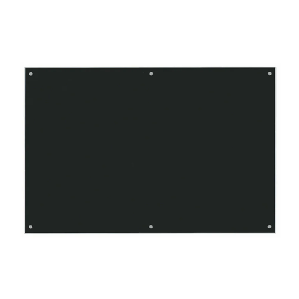 Aarco 6BKGB4872NT 72 Inch Black Glass Markerboard with Satin Finish Stand-offs