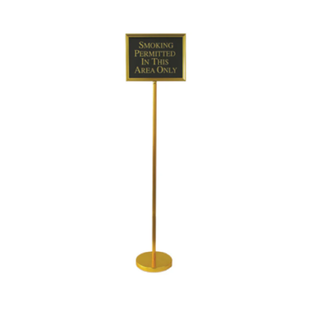 Aarco TI-1B 15 Inch Sign Stand Gold Finish Freestanding Aluminum with 12 Signs