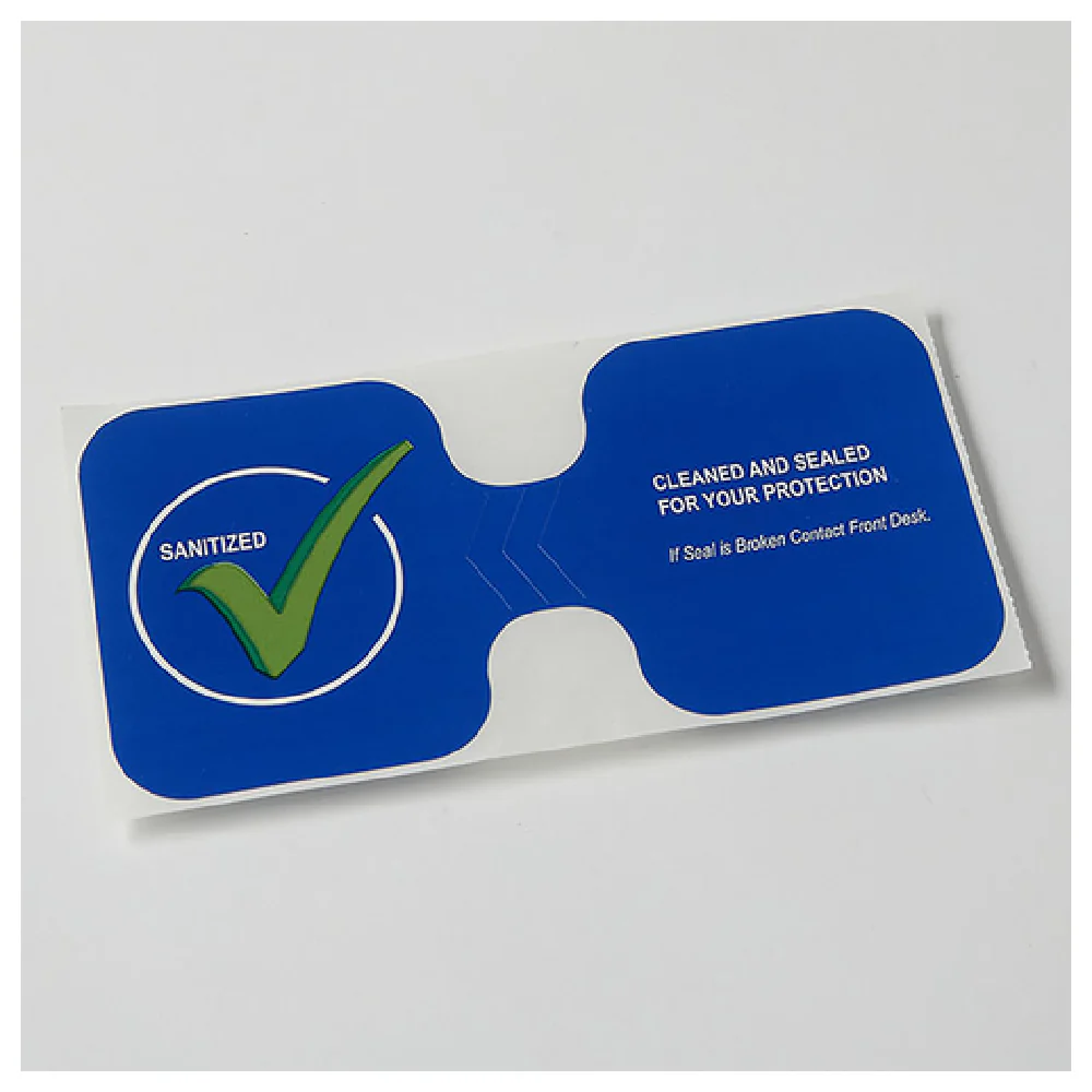 American Metalcraft DSS6 3 Inch by 6 Inch Sanitized Door Seal Label Blue