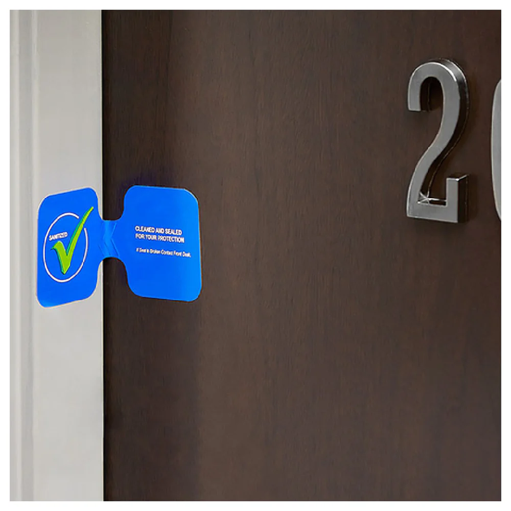 American Metalcraft DSS6 3 Inch by 6 Inch Sanitized Door Seal Label Blue American Metalcraft DSS6 3 Inch by 6 Inch Sanitized Door Seal Label Blue