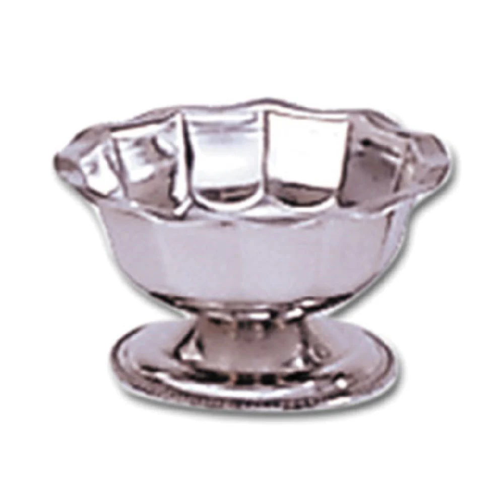 Admiral Craft SBS-4GB 4 Oz. Scalloped Rim Sherbet Dish Stainless Steel