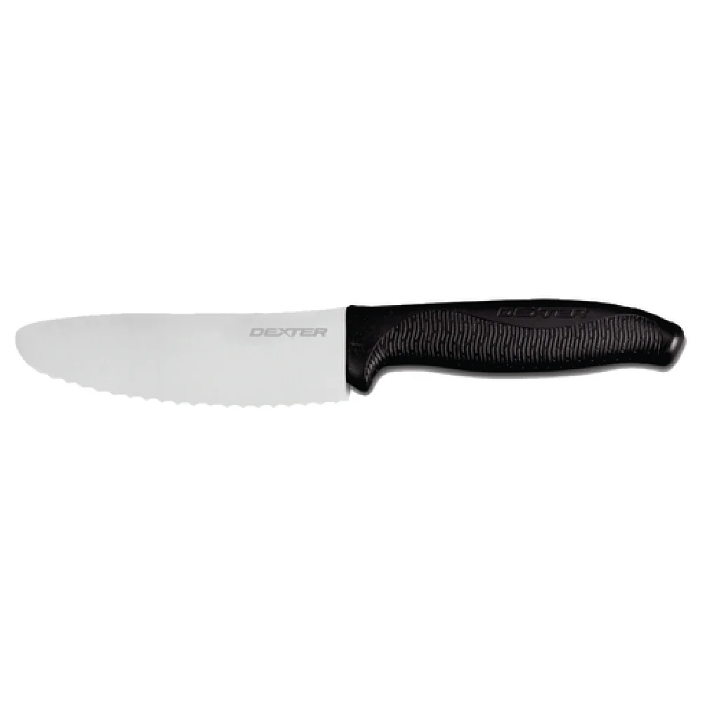 Dexter Russell SG164-6SCB-PCP 6 Inch Knife Scalloped Edge High-Carbon Steel Black Rubber Handle