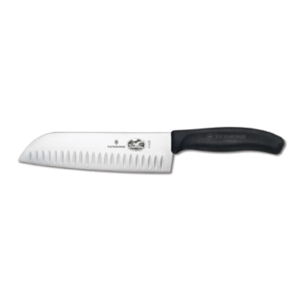 Victorinox 5.2523.17 7 Inch Blade 1-1/2 Inch Handle Santoku Knife Black Fibrox Pro