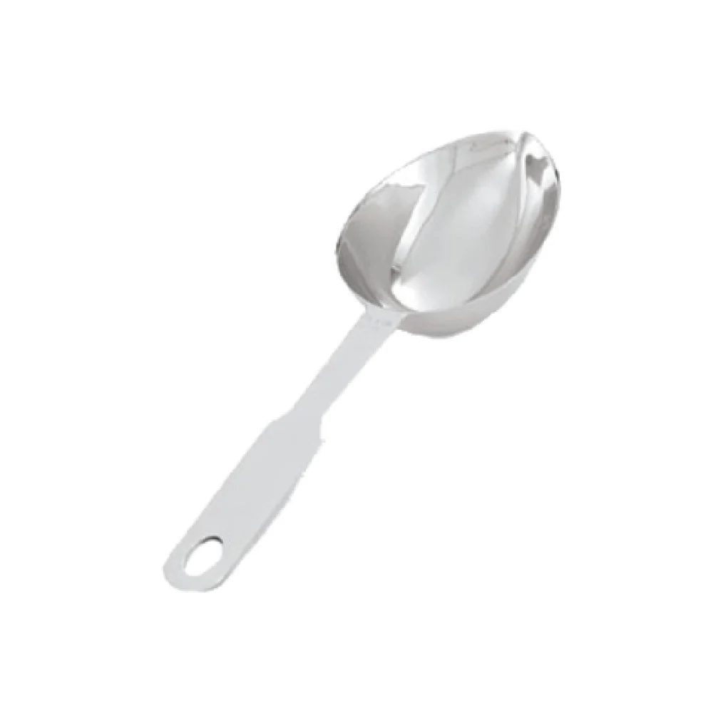 Vollrath 47057 1/3 Cup Oval Measuring Scoop Type 304 Stainless Steel with Tapered Bowl