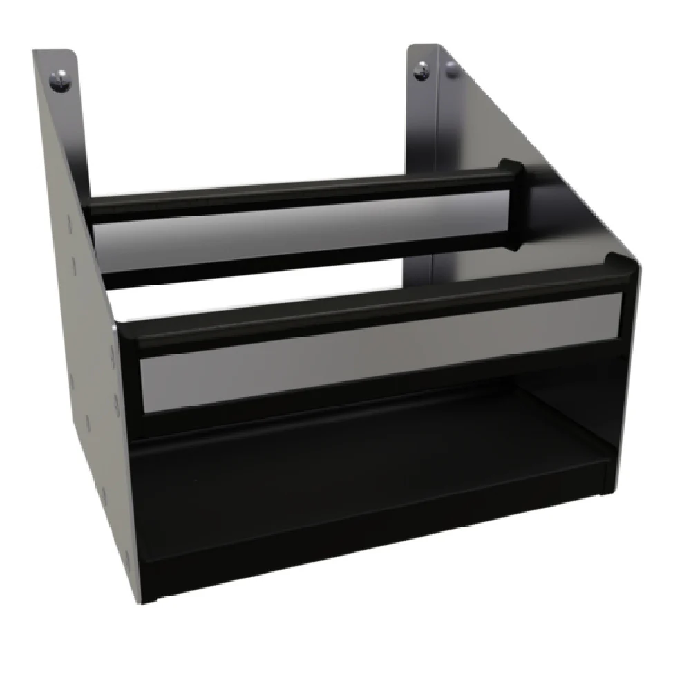 Glastender DSR-12 12 Inch Open Step-and-Rail Speed Rail Stainless Steel with Sound-Deadening Covers