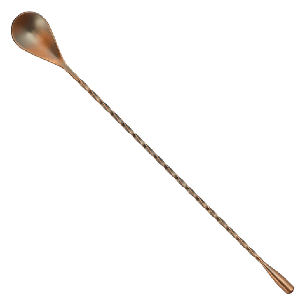 Winco BABS-12AC 12 Inch Bar Spoon Teardrop End Antique Copper Finish Stainless Steel