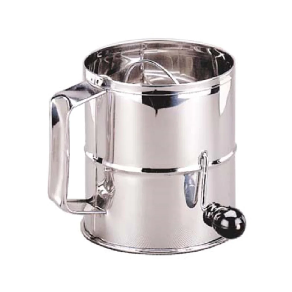 Admiral Craft FLS-8 6-1/8 Inch Rotary Flour Sifter Stainless Steel with Rotary Knob