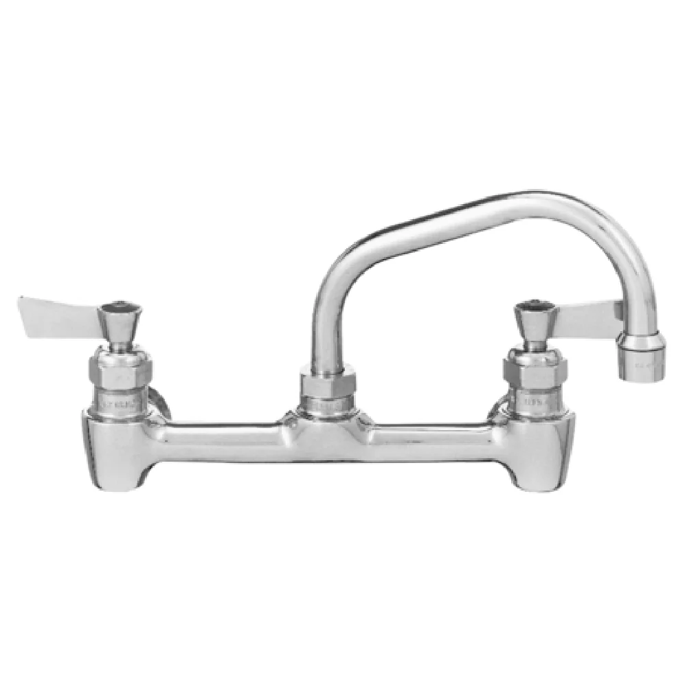 Fisher 64730 8 Inch Centers Wall Mount Faucet Swivel Spout Brass with Lever Handles