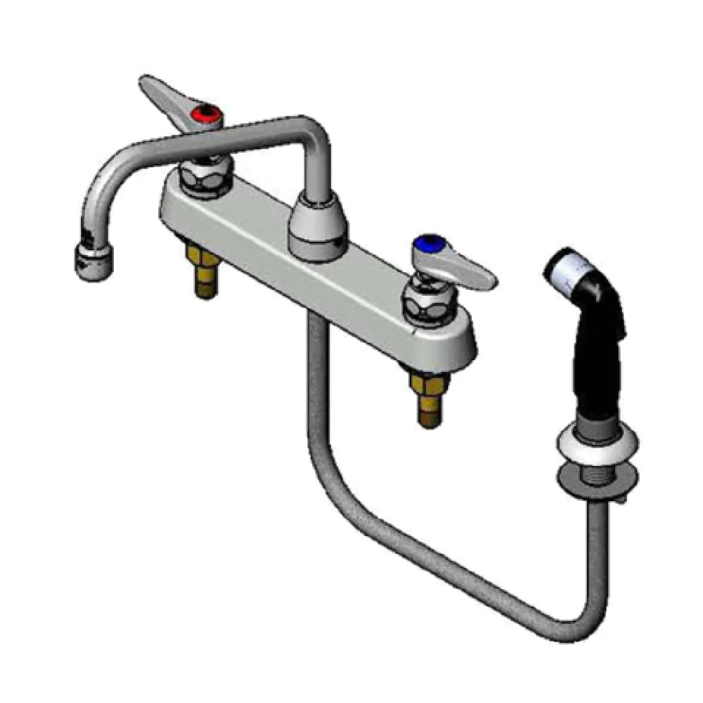 T&S Brass B-1172 Lavatory Faucet Hose & Spray Faucet On 8 T&S Brass B-1172 Lavatory Faucet Hose & Spray Faucet On 8