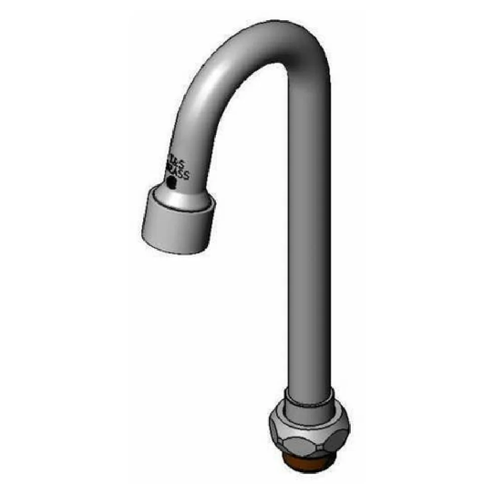T&S Brass 132X-V05 Gooseneck Nozzle 0.5 GPM Spray Stainless Steel with Swivel
