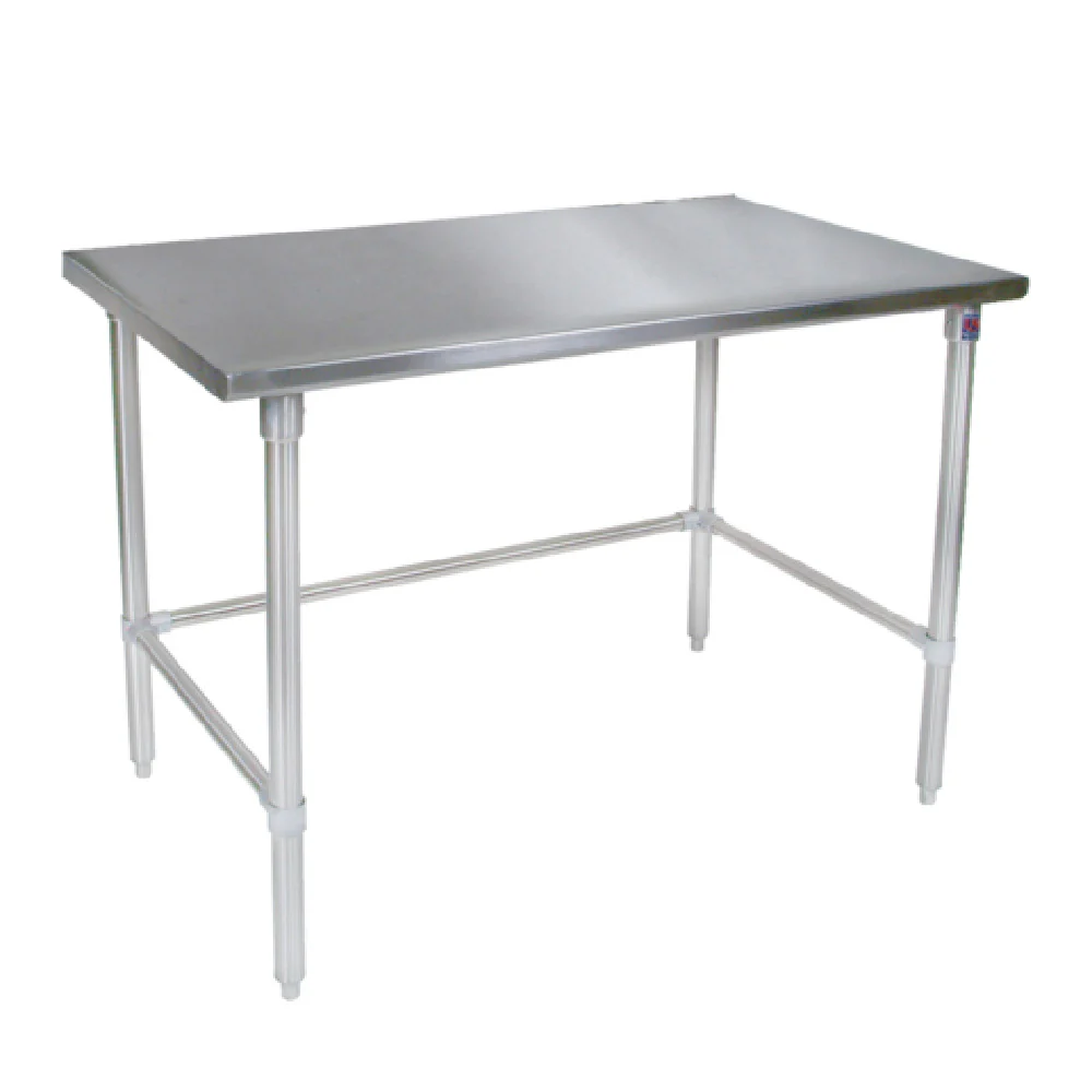 John Boos ST6-4860SBK 60 Inch Commercial Work Table 16 Gauge Stainless Steel Flat Top with Stallion Safety Edge