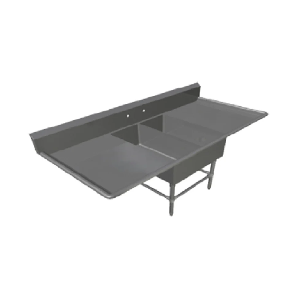 John Boos 2PB1431-2D30 91-Inch Pro-Bowl Platter Sink Stainless Steel with Drainboards