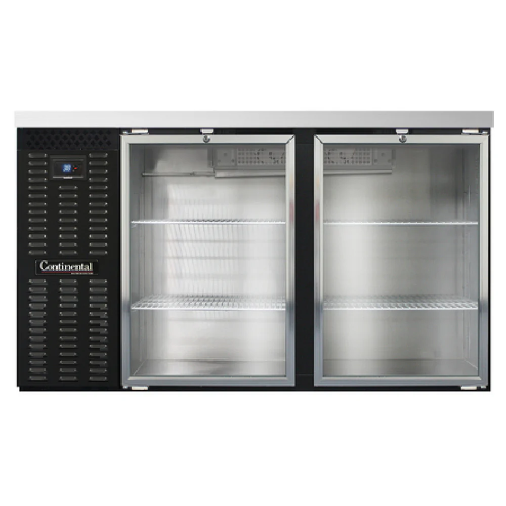 Continental Refrigerator BB59SNGD 59 Inch Refrigerated Back Bar Cooler 15.0 cu Stainless Steel Black Enamel Finish